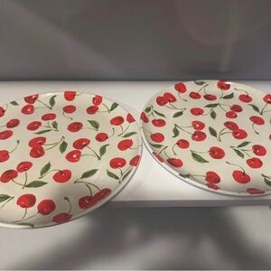 Cherry Patterned Plastic Plates
